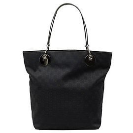 Gucci Black GG Canvas Tote Bag Black