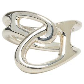 Hermès Hermes Chaine d'Ancre Punk Silver Band Ring Silvery