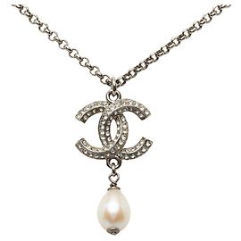 Chanel Coco Mark Necklace Silvery