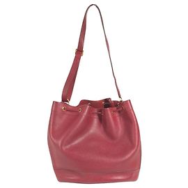 Hermès Hermes Vintage Red Courchevel Leather Drawstring Shoulder Bag Red