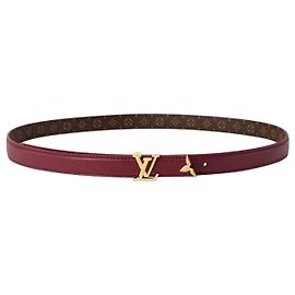 Louis Vuitton Cinturón reversible Monogram Castaño Roja