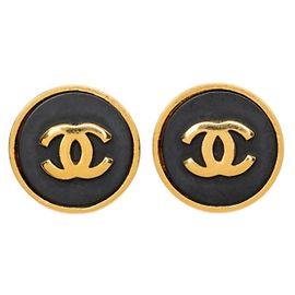 Orecchini a clip Chanel Vintage Coco Mark Nero