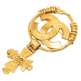 Broche Chanel Vintage Coco Mark Dourado