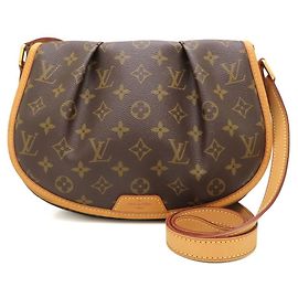 Bolso de hombro Louis Vuitton Monogram Menilmontant PM Castaño Monograma