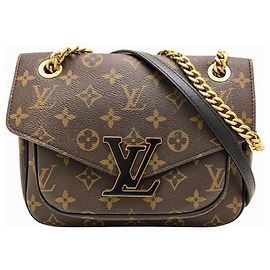 Bolso de hombro Louis Vuitton Monogram Passy Castaño Monograma