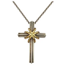 Autre Marque Tiffany & Co. Signature Cross Pendant Necklace Silvery