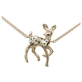 Colar Chanel Coco Mark motivo cervo Bambi Dourado