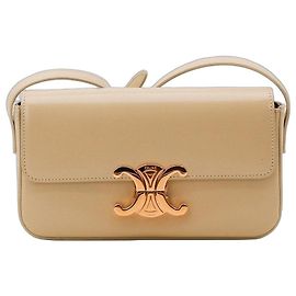 Céline Borsa a tracolla Triomphe in pelle di vitello liscia Beige
