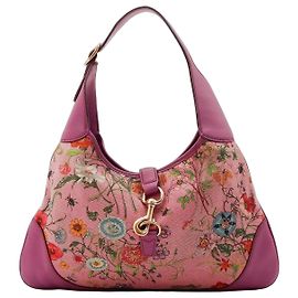Gucci Hobo-Bag mit Blumenprint Pink Golden Lila