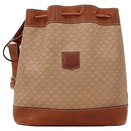 Céline Bolsa Bucket Celine Triomphe Canvas Marrom Bege