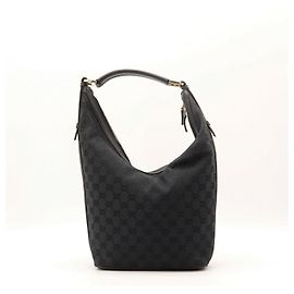 Borsa Hobo Gucci in tela monogram Nero