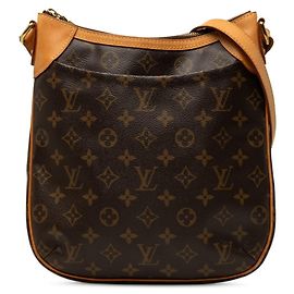 Bolso bandolera Louis Vuitton Monogram Odeon PM Castaño