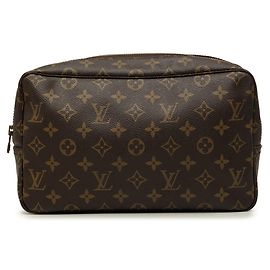 Louis Vuitton Monogram Trousse Toilette 28 Clutch Bag Brown