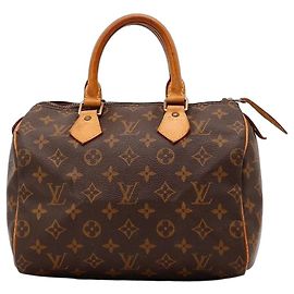 Louis Vuitton Speedy 30 Monogram Canvas Handbag Brown