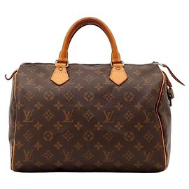 Louis Vuitton Speedy 30 Monogram Canvas Handbag Brown Monogram