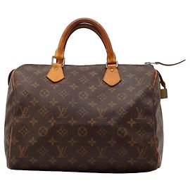 Louis Vuitton Speedy 30 Monogram Canvas Handbag Brown