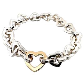 Autre Marque Pulsera de eslabones de corazón Tiffany & Co. Plata Dorado