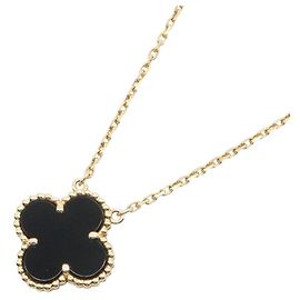 Collana Van Cleef & Arpels Vintage Alhambra Onyx Nero D'oro