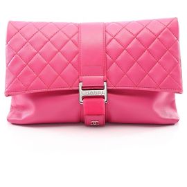 Chanel Matelassé Second Bag Clutch Handtasche Pink