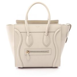 Céline Celine Luggage Micro Shopper Tote Bag Weiß