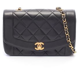 Chanel Matelassé Diana Flap Shoulder Bag Black