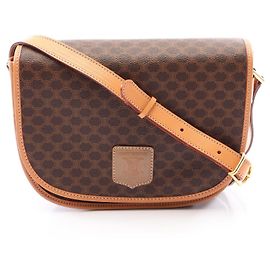 Céline Celine Macadam Shoulder Bag Brown