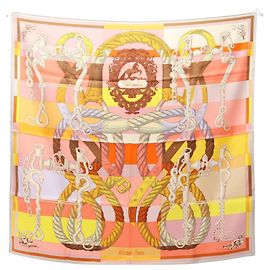 Hermès Pañuelo Hermes Carre 90 Della Cavalleria Rosa Multicolor