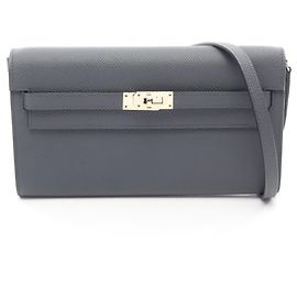 Hermès Borsa a tracolla Hermes Kelly Long To Go Gris Misty Marrone