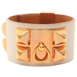 Hermès Hermes Collier de Chien Cle Bangle Golden Cream