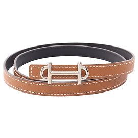 Hermès Cintura reversibile Hermes Gamma Gold Noir Marrone Nero