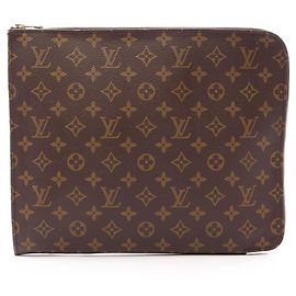 Louis Vuitton Pochette Document Clutch Handbag Braun