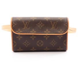 Bolso de cintura Louis Vuitton Monogram Pochette Florentine Castaño Monograma