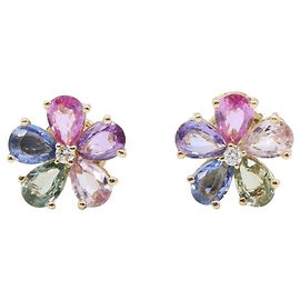 Bulgari Orecchini a lobo Bvlgari Flower Contrail Multicolore D'oro