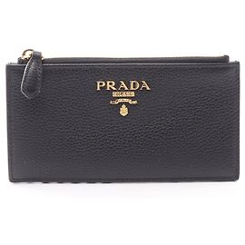Prada Kartenetui aus schwarzem Leder Schwarz