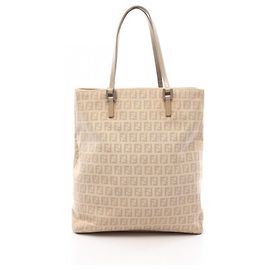 Bolso Tote Fendi Zucchino Beige Beige