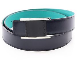 Hermès Hermes Reversible Belt in Box Calf Leather Black Green