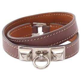 Hermès Hermes Rivale Double Tour Bracelet Brown