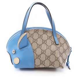 Bolsa Gucci Children's Zoo GG Supreme Pig Azul Bege