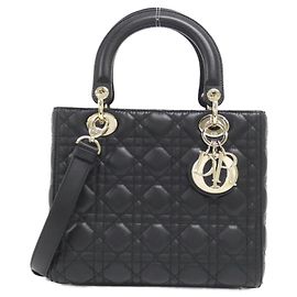 Christian Dior Lady Medium Handbag Black