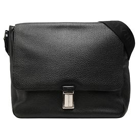 Bolsa Tiracolo Prada com Placa de Logotipo Triangular Preto