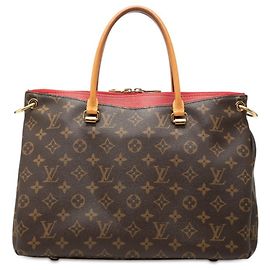 Bolsa Louis Vuitton Monogram Pallas Marrom Vermelho Fuschia