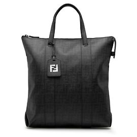 Borsa Tote Fendi Zucca nera in PVC Nero