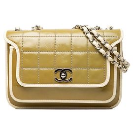 Sac à épaule Chanel Coco Mark Chocolate Bar avec chaîne Vert