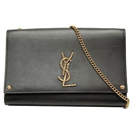 Autre Marque Borsa a tracolla con catena e logo Saint Laurent YSL Nero