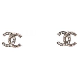 Chanel Coco Mark I24A Stud Earrings Silvery Other