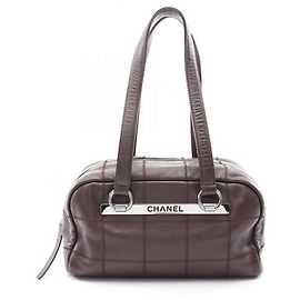 Bolsa de Ombro Chanel Chocolate Bar Marrom