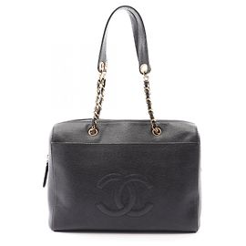 Chanel Large Coco Mark Shoulder Bag Black