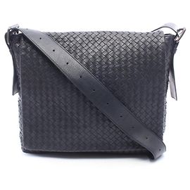 Borsa a tracolla Bottega Veneta Intrecciato Blu navy
