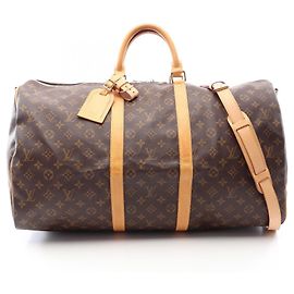 Louis Vuitton Keepall Bandoulière 55 Boston Bag Marrone