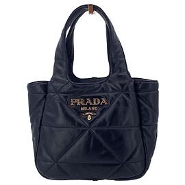 Prada Bolsa de mão Spectrum em couro acolchoado preto Pequena bolsa tote Preto